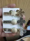 Clip de prensa de flores con diamantes details Picture